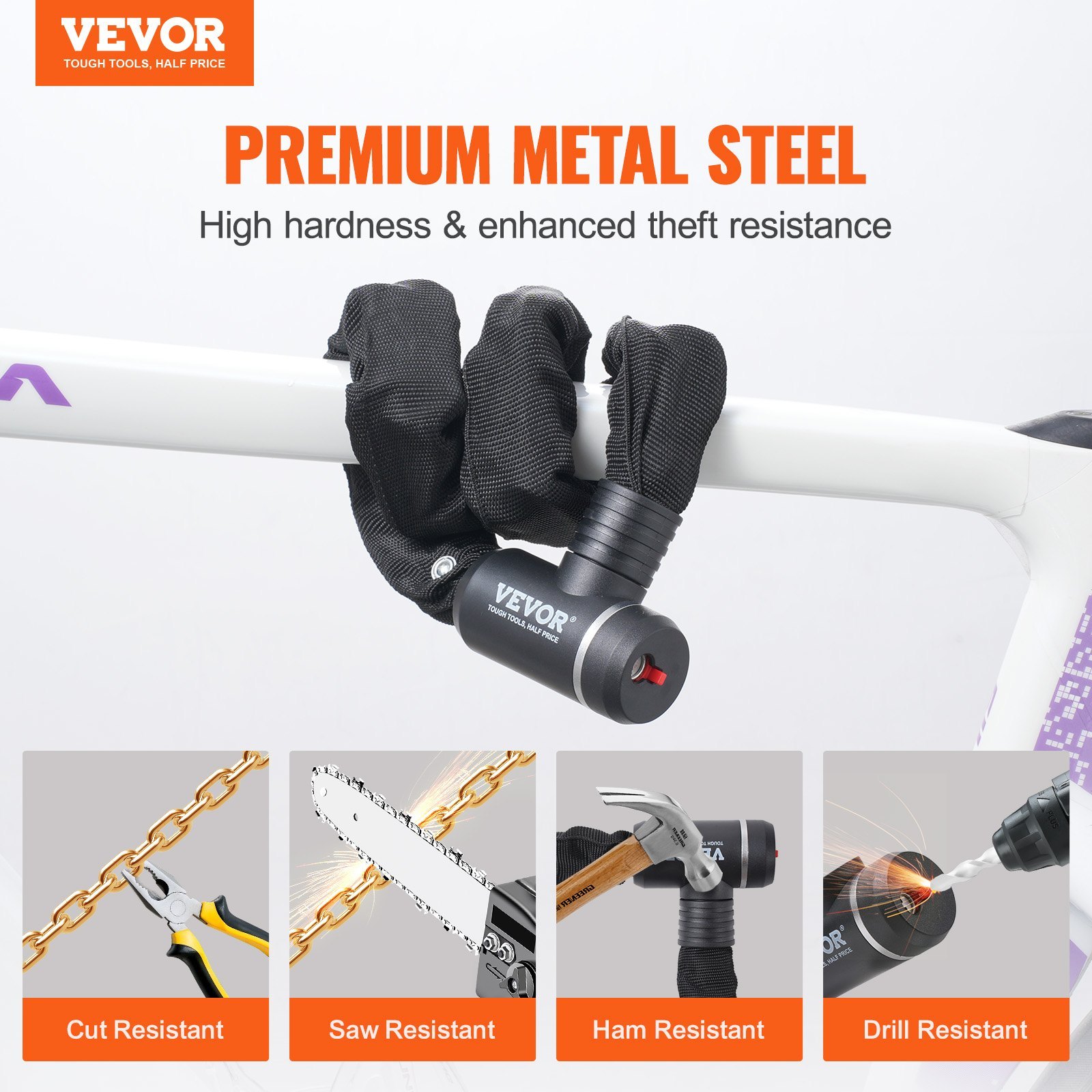 88 cm Lang Combinatie-Fietskettingslot met 2 Sleutels, Robuust en Diefstalbestendig Hoge Veiligheidsslot, Perfect voor Fiets, Motor, Scooter, Deur, Hek 2 88 cm Lang Combinatie-Fietskettingslot met 2 Sleutels, Robuust en Diefstalbestendig Hoge Veiligheidsslot, Perfect voor Fiets, Motor, Scooter, Deur, Hek - Afbeelding 2