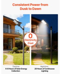 Alternative view of 12000W Solar Street Light Outdoor, 900000LM, Commercial Parking Lot Light Dusk To Dawn, LED Flood Security Lamp With Motion Sensor, IP65 Waterproof Wide Angle Outdoor Lighting, For Driveway Yard