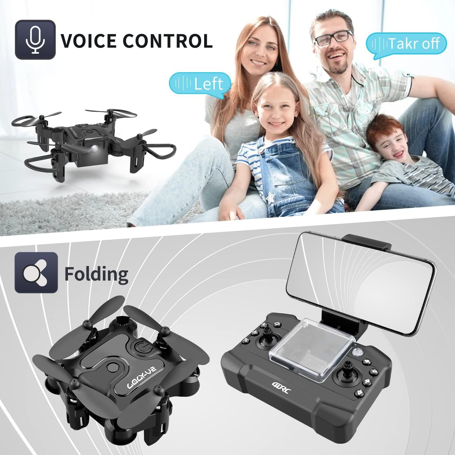 DE V2 Mini Drone Selfie WIFI FPV With HD Camera Foldable Arm RC Quadcopter Toy - Image 6