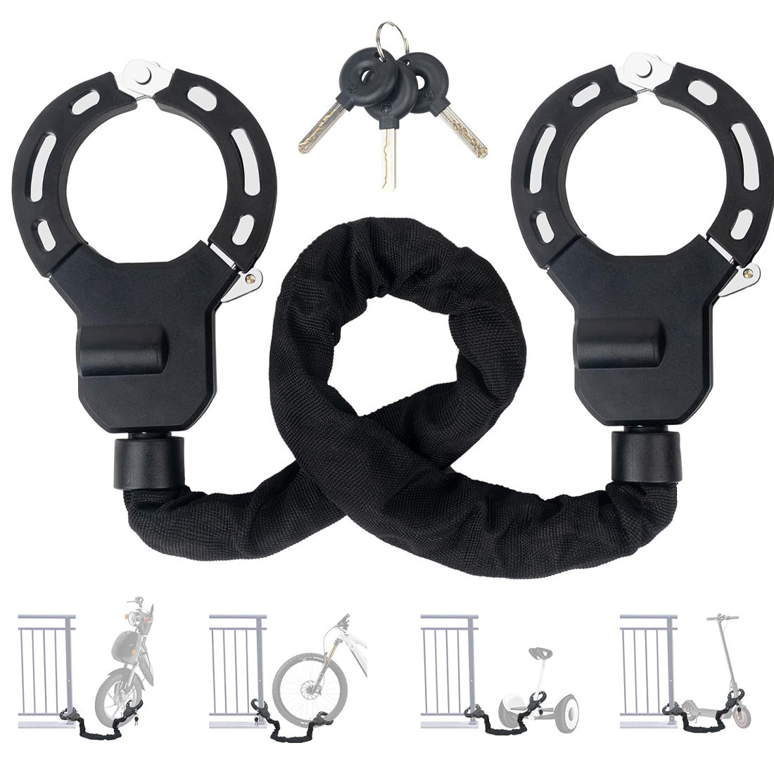 E-Scooter Handboei-slot voor Motor, Fiets, Diefstalbeveiliging 1 E-Scooter Handboei-slot voor Motor, Fiets, Diefstalbeveiliging