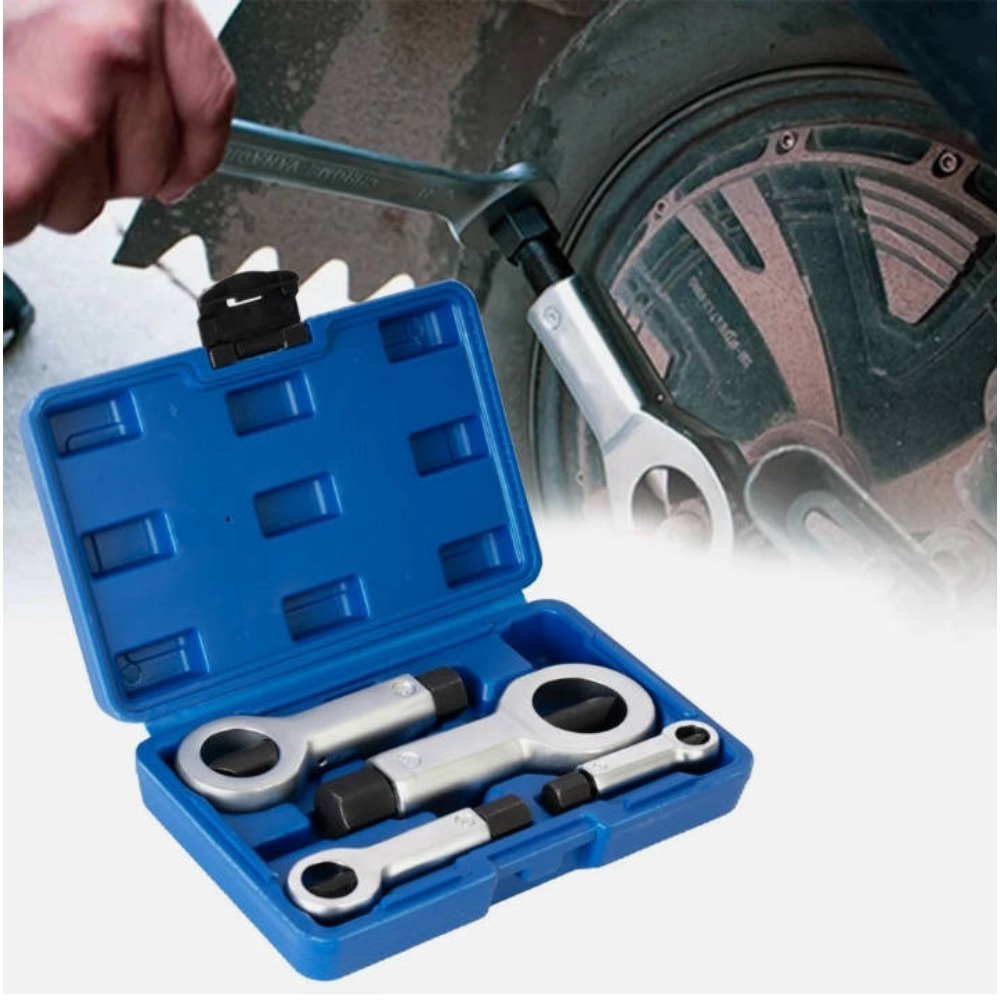 4-Delige Zware Moersplijter Set - Multifunctioneel Metalen Gereedschap voor Vastzittende Moeren 2 4-Delige Zware Moersplijter Set - Multifunctioneel Metalen Gereedschap voor Vastzittende Moeren - Afbeelding 2