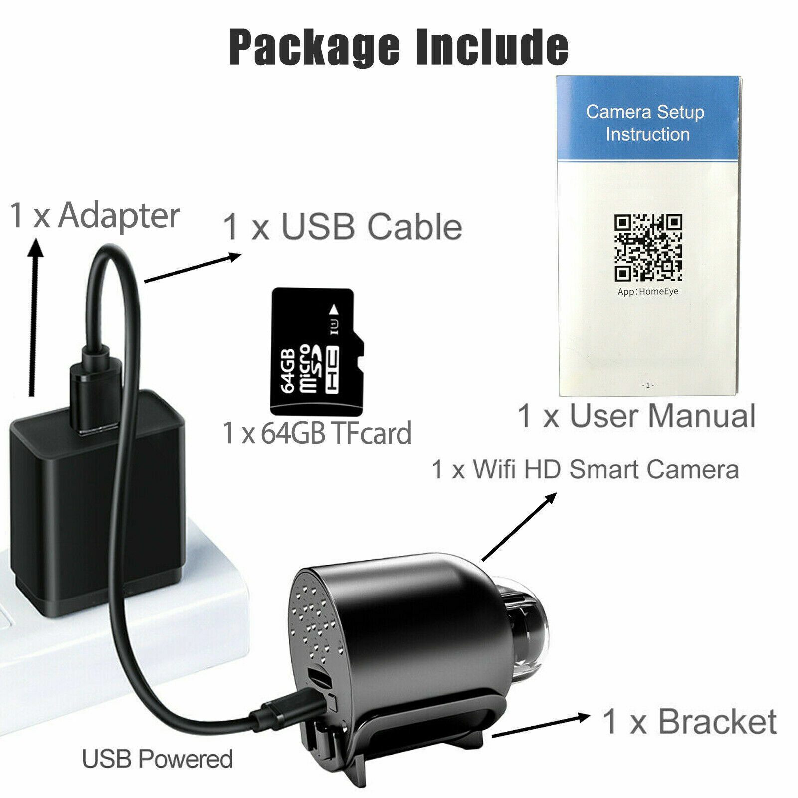 FREE 64G HD Hidden Spy Nanny Camera Wireless Wifi Home Security Night Vision HD 1080P - Image 3