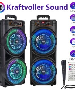 Large Wireless Bluetooth Speaker & Music Box With Microphone, Party LED Light