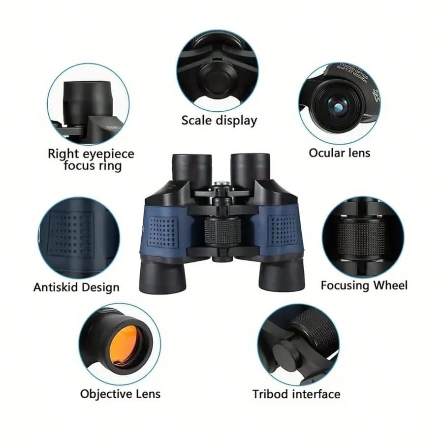 1PC Binoculars 60x60 Binoculars With Night Vision, Binoculars High-Powered Telescope Coordinate Hig 20 1PC Binoculars 60x60 Binoculars With Night Vision, Binoculars High-Powered Telescope Coordinate Hig - Afbeelding 2