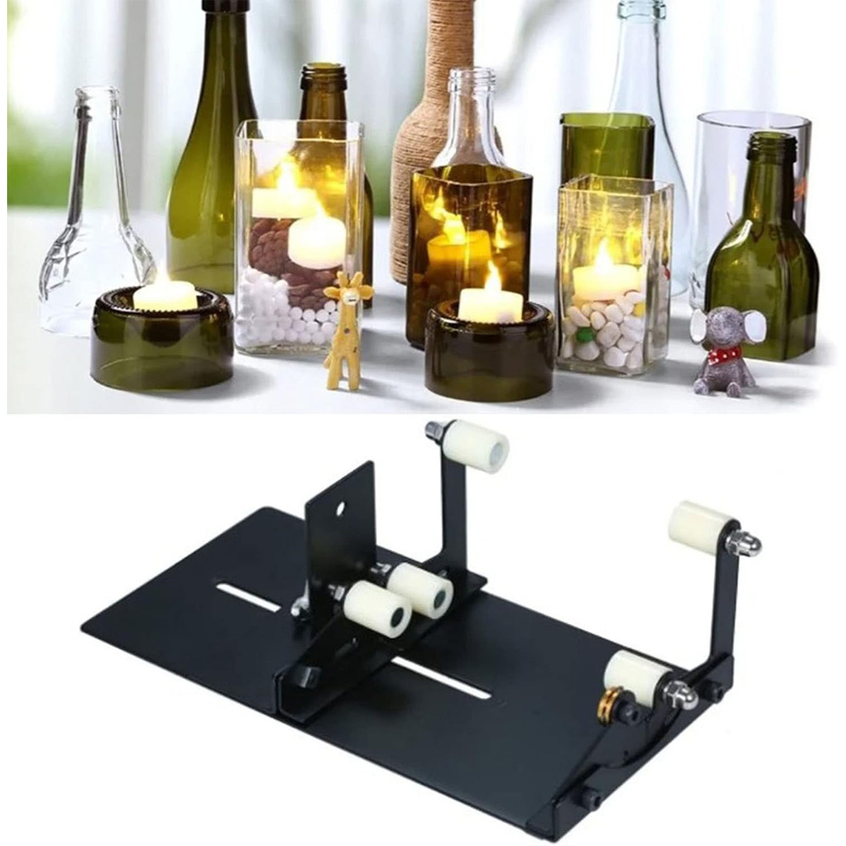 Glazen Flessensnijmachine Set, 19-Delig, Multifunctioneel Snijgereedschap voor Wijn- en Glazen Flessen 5 Glazen Flessensnijmachine Set, 19-Delig, Multifunctioneel Snijgereedschap voor Wijn- en Glazen Flessen - Afbeelding 5
