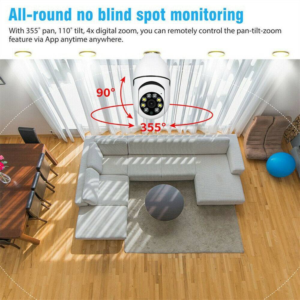 IR E27 Light Bulb Camera 1080P HD Wireless Wifi Smart Home Security Camera 10 IR E27 Light Bulb Camera 1080P HD Wireless Wifi Smart Home Security Camera - Afbeelding 10