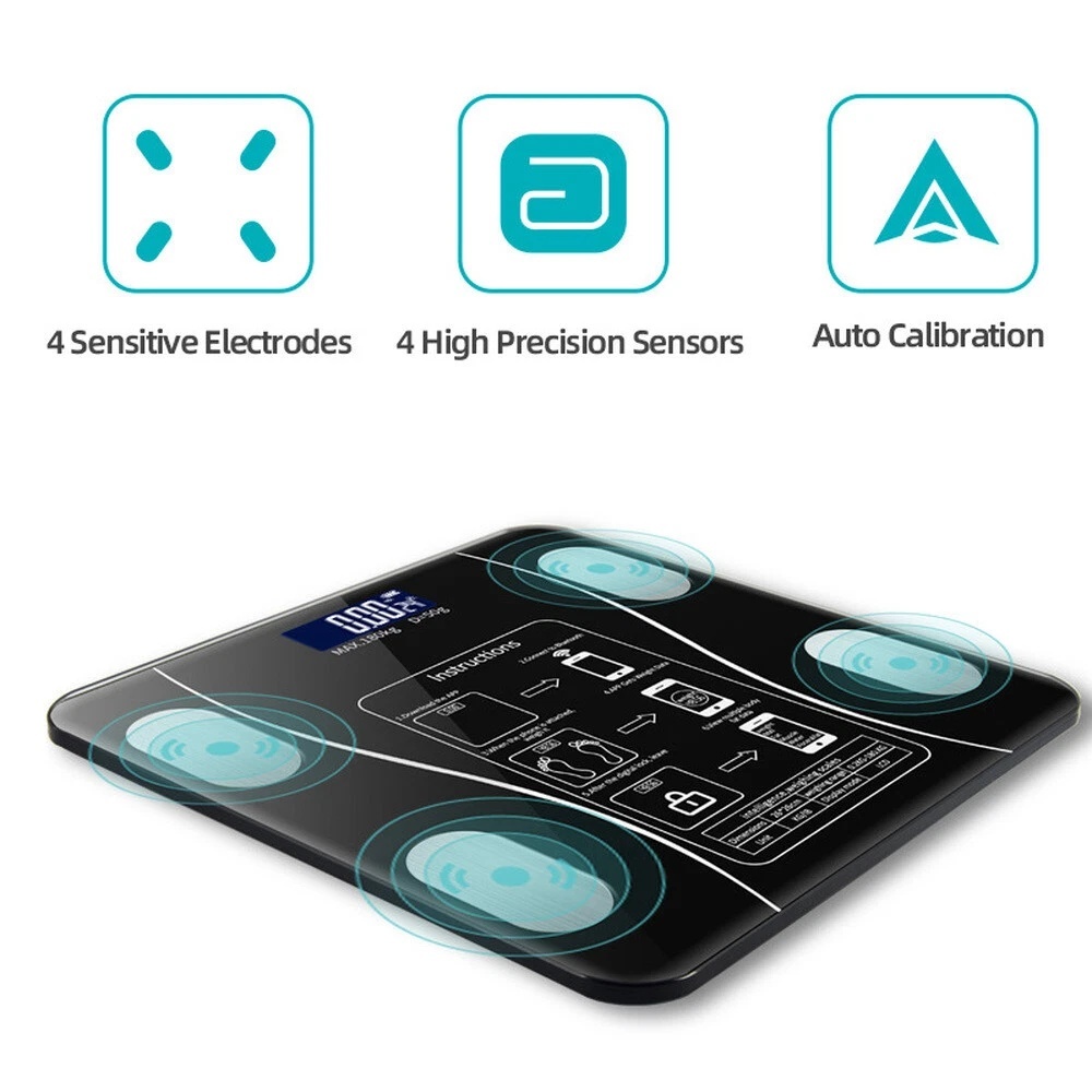 Bluetooth Body Fat Scale - Black - Image 3