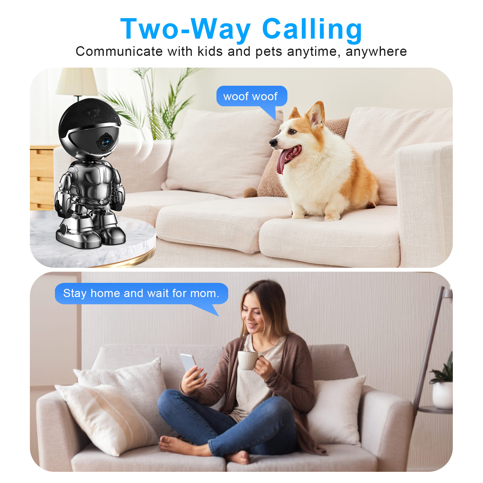 Smart Robot Camera 3MP IP Camera WIFI Robert Network CCTV HD Baby Monitor Remote Control Home Security Camera 4 Smart Robot Camera 3MP IP Camera WIFI Robert Network CCTV HD Baby Monitor Remote Control Home Security Camera - Afbeelding 4