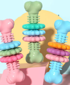 Alternative view of Dog Chew Toy Dog Bone Type  Dogs Teeth Cleaning Toys Indestructible TPR Bone Chewing Bite Resistant Teething Toys  Pet Products