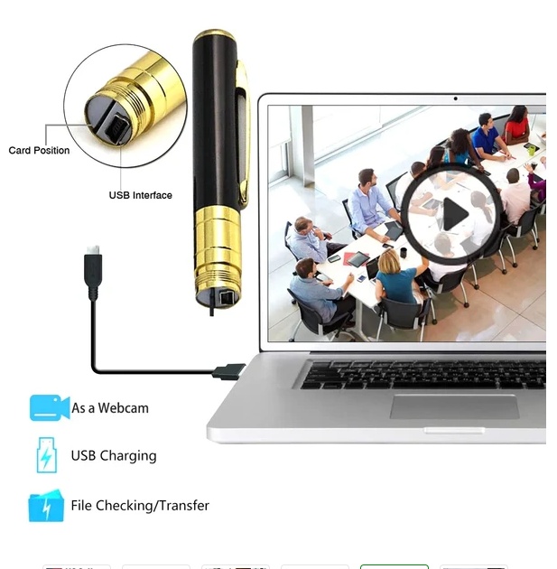 Pen Camera Cam Mini Hidden Pocket Audio Video Recorder DVR Security 1080P HD USA 5 Pen Camera Cam Mini Hidden Pocket Audio Video Recorder DVR Security 1080P HD USA - Afbeelding 5