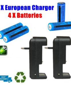 Alternative view of 2/4 Stuks 3000mAh 3,7V Accu en Oplader voor Batterijen zoals Zaklampen, Vervanging