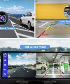 Alternative view of Portable Wireless Carplay With 2.5K Camera, 1080P Back Cam 9.3inches Ultra HD Android Auto Car Play Screen For Car DVR Loop Recording, Bluetooth GPS Navigation Touch Drive Screen With FM Radio System