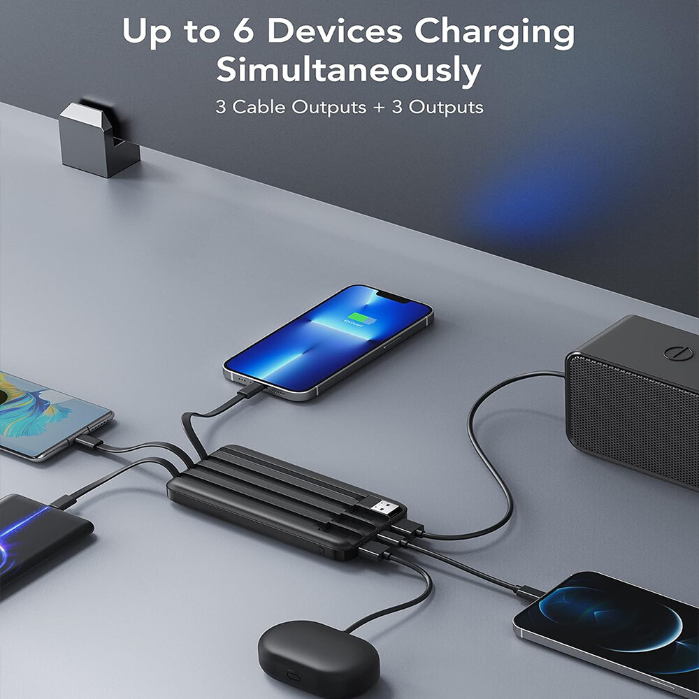 Powerbank Pack 10000mAh Snellader, 4 USB Externe Batterij voor Mobiele Telefoon 9 Powerbank Pack 10000mAh Snellader, 4 USB Externe Batterij voor Mobiele Telefoon - Afbeelding 9