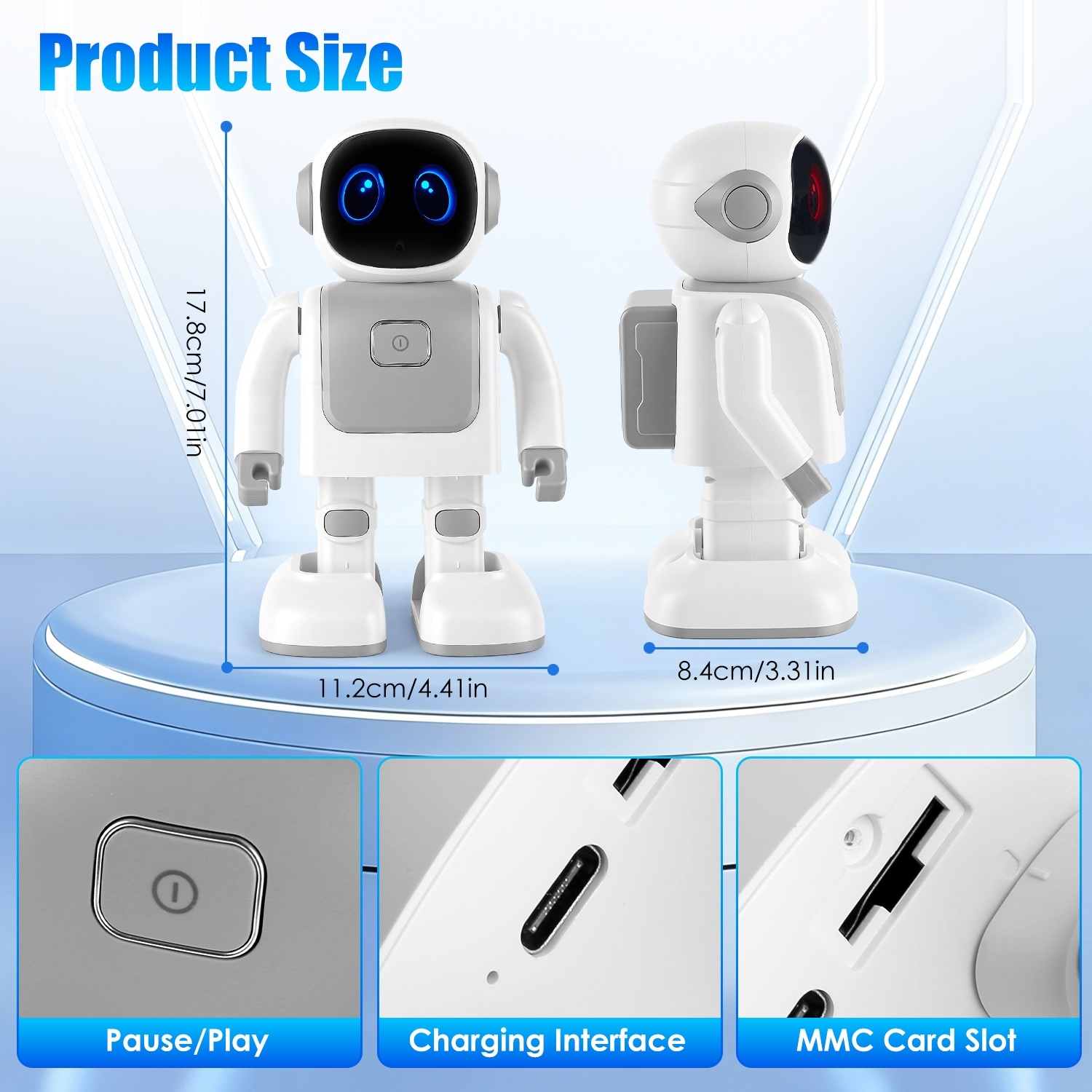AI Dansende Robot Speelgoed - Slimme Interactieve Leer- en Entertainmentrobot voor Kinderen met Bluetooth Muziek, Programmeerbare Bewegingen en Spraakassistent 6 AI Dansende Robot Speelgoed - Slimme Interactieve Leer- en Entertainmentrobot voor Kinderen met Bluetooth Muziek, Programmeerbare Bewegingen en Spraakassistent - afbeelding 6