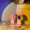Robot Zonsondergang Sfeerlicht Astronaut