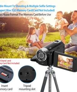 HD 1080P Digitale Videocamera 2.7in 16X Zoom DV Camera 270° Rotatie Oplaadbare Kindercamera met Vullicht Selfie