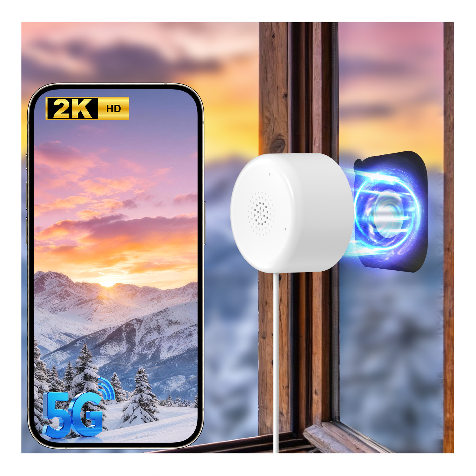 3MP Window Camera With Bracket WiFi Indoor Home Security Motion Detection Two-Way Audio Camera 4 3MP Window Camera With Bracket WiFi Indoor Home Security Motion Detection Two-Way Audio Camera - Afbeelding 4