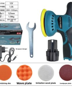 Auto Polijstmachine 12V Snoerloos, 8 Standen, Elektrisch Waxen en Polijsten