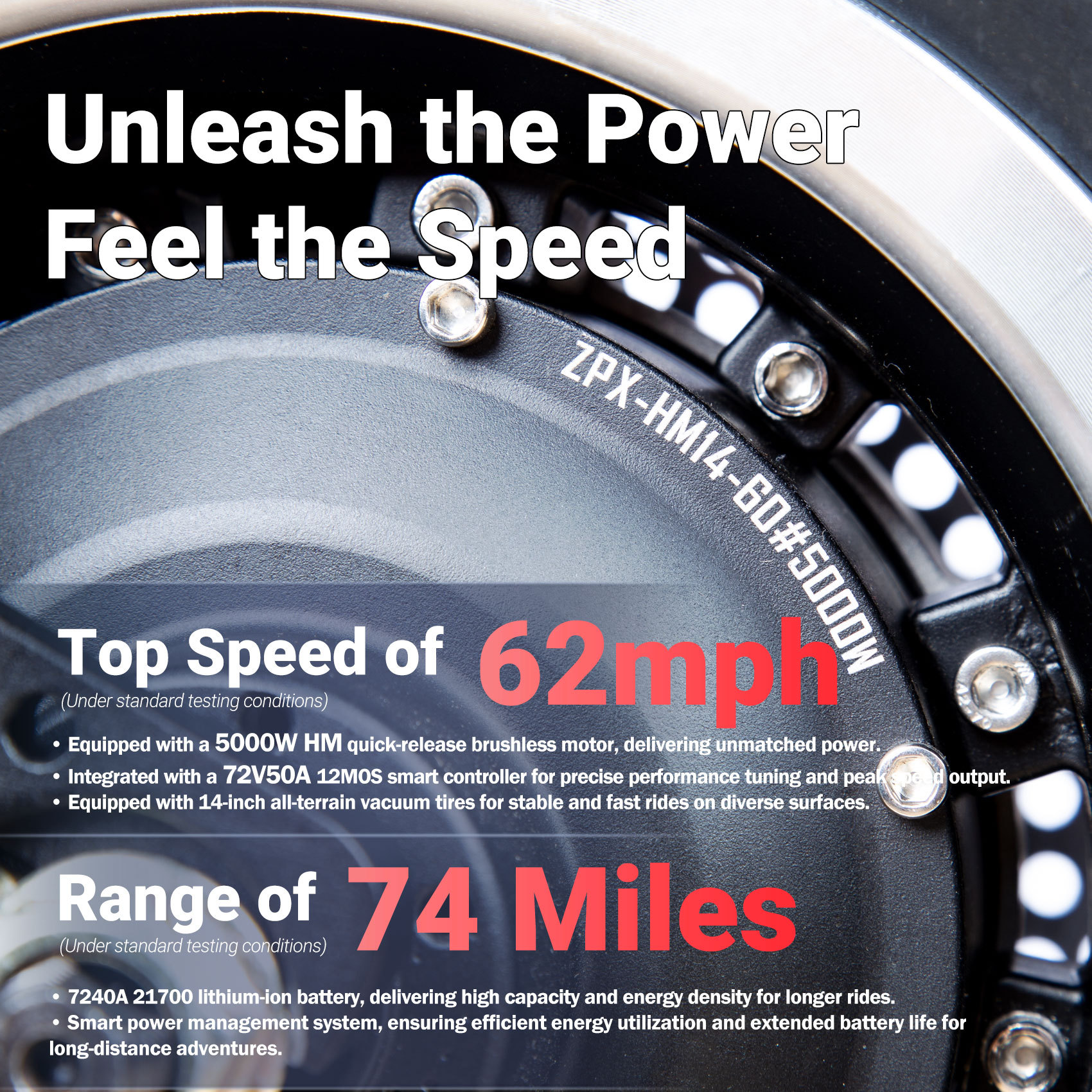 X14 High Power 13 Inches Off-road Wheel 5000W Motor Eletric Scooter 8 X14 High Power 13 Inches Off-road Wheel 5000W Motor Eletric Scooter - Afbeelding 8