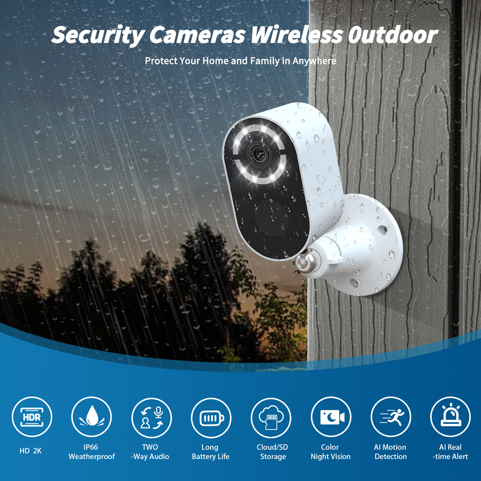 Solar Battery Security Camera Wireless Wifi CCTV Solar Powered Camera Surveill Camera Outdoor 2 Solar Battery Security Camera Wireless Wifi CCTV Solar Powered Camera Surveill Camera Outdoor - Afbeelding 2