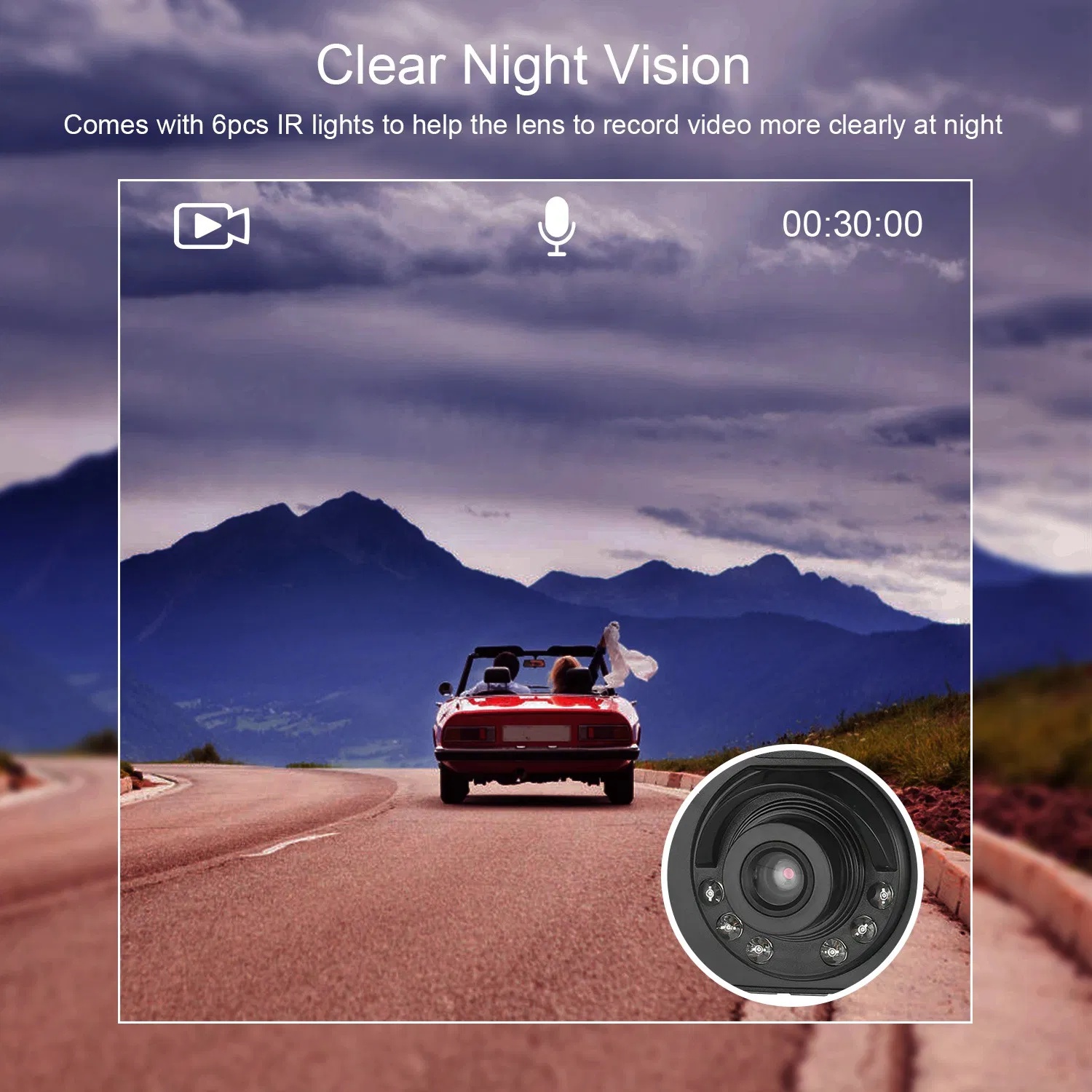 1080P HD Auto Dashcam, 90° Groothoek Dashcam met Nachtzicht, 6 IR-Lampjes, Lusopname en Videovergrendeling, Zuignaphouder met Lange Kabel 7 1080P HD Auto Dashcam, 90° Groothoek Dashcam met Nachtzicht, 6 IR-Lampjes, Lusopname en Videovergrendeling, Zuignaphouder met Lange Kabel - afbeelding 7