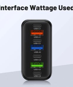 Alternative view of USB-C Charger, 120W Total Output, Fast Charging Function With Multiple Ports, Type-C Interface, Compatible With IPhone, Samsung, Huawei And Other Mobile Phones, European Standard Plug