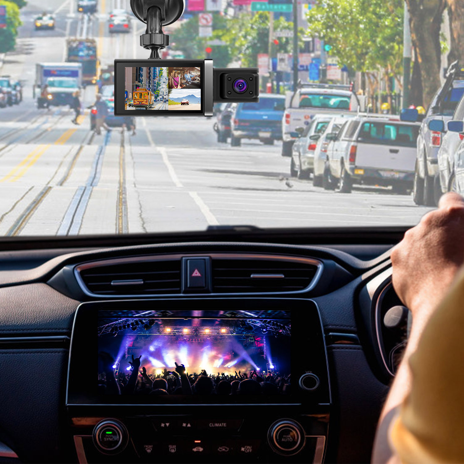 2K Car DVR 3 Channel Dash Cam Camcorder Camera Recorder With 140 Degree Angle GPS WiFi Night Vision G-sensor Loop Recording Parking Monitor 7 2K Car DVR 3 Channel Dash Cam Camcorder Camera Recorder With 140 Degree Angle GPS WiFi Night Vision G-sensor Loop Recording Parking Monitor - Afbeelding 7