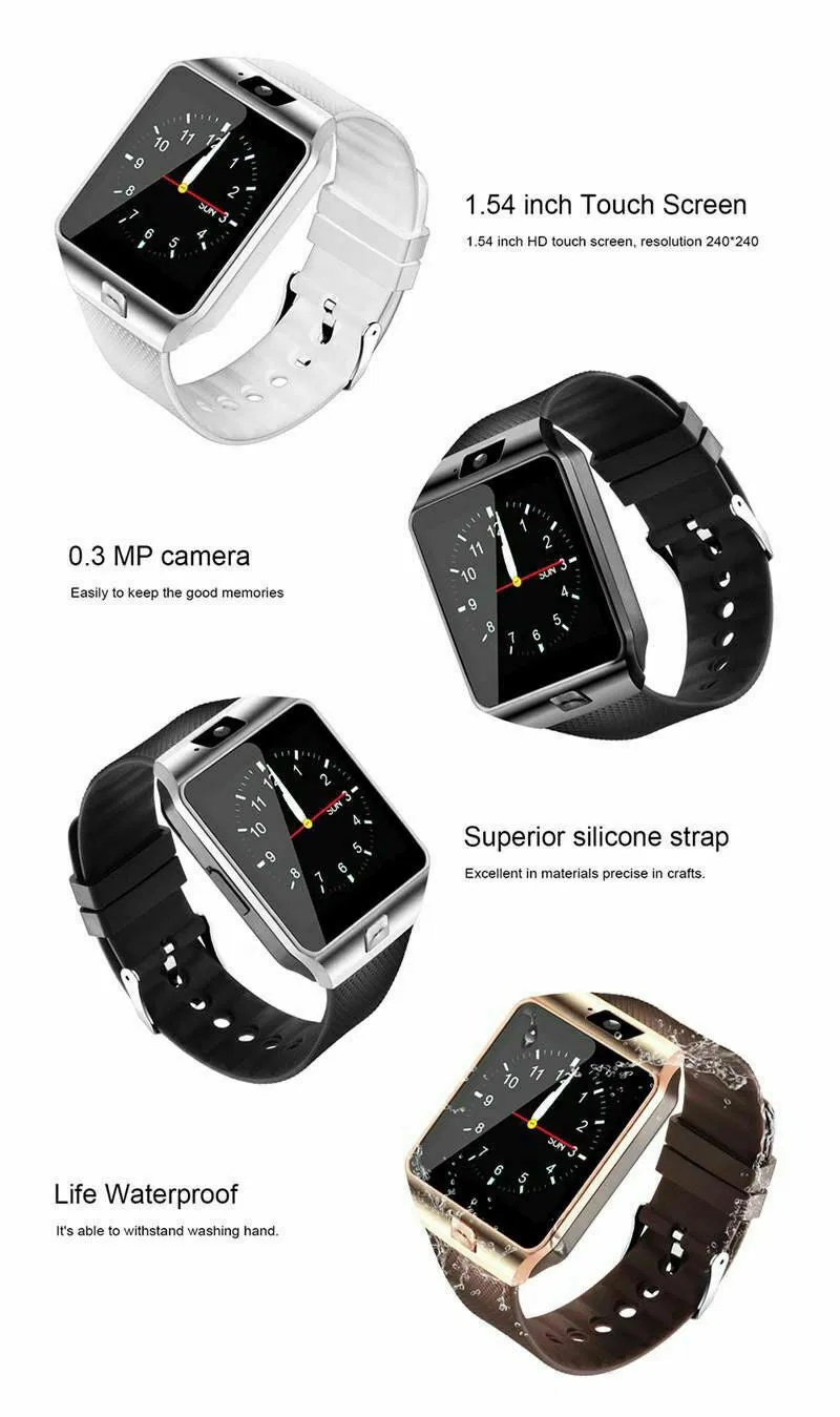 Bluetooth Smart Watch w/Camera Waterproof Phone Mate For Android Samsung iPhone 5 Bluetooth Smart Watch w/Camera Waterproof Phone Mate For Android Samsung iPhone - Afbeelding 5