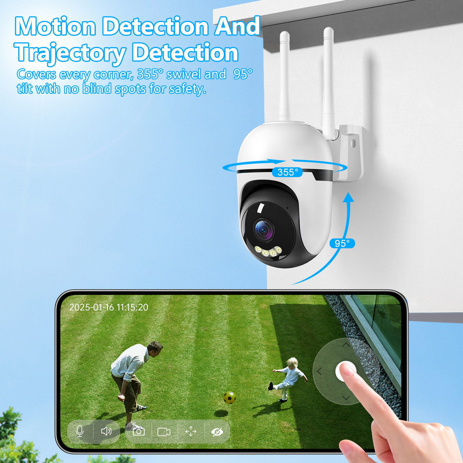 3MP PTZ Wireless Indoor Outdoor Mini Camera CCTV Network Security System Wifi Camera With 3 Meter Cable 4 3MP PTZ Wireless Indoor Outdoor Mini Camera CCTV Network Security System Wifi Camera With 3 Meter Cable - Afbeelding 4