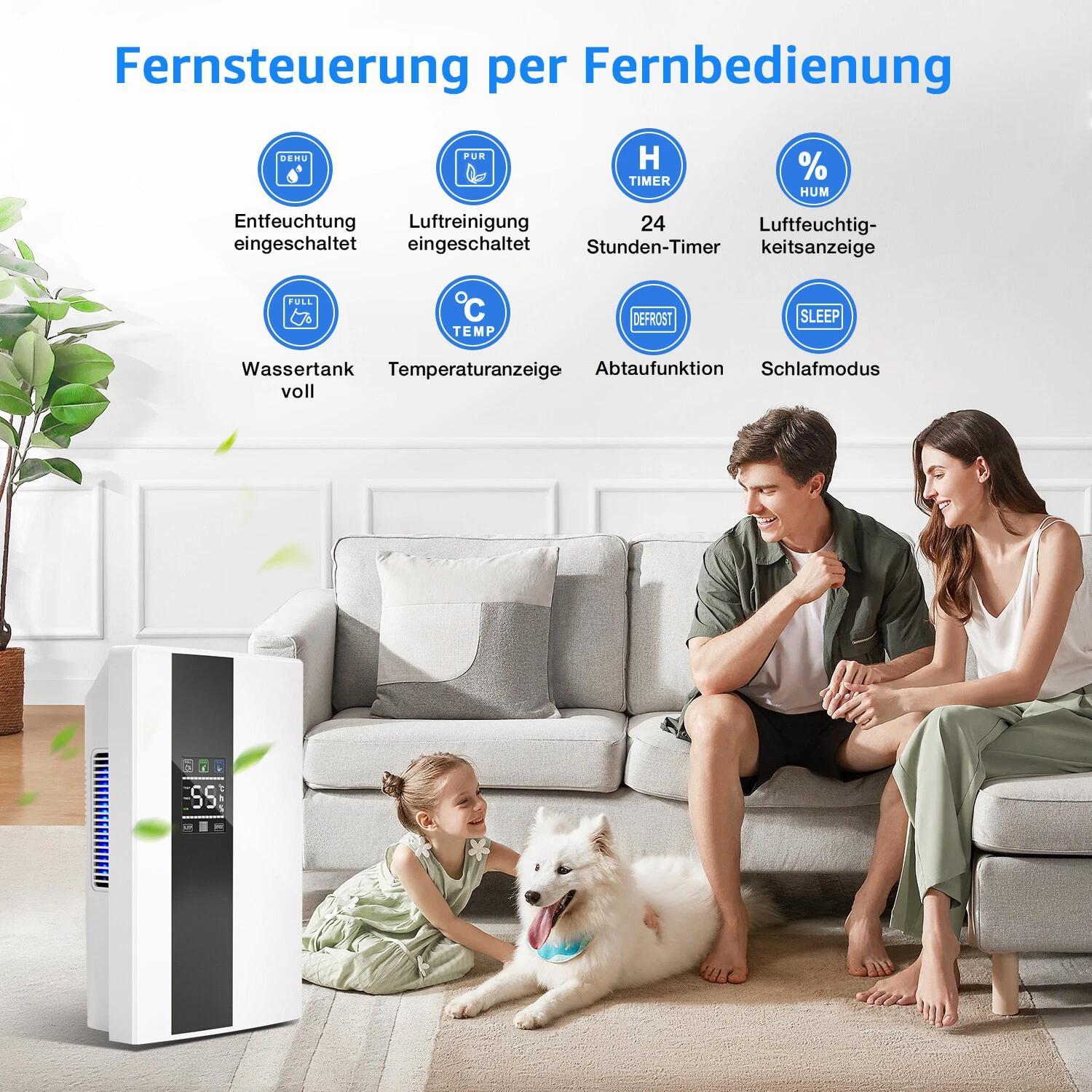 2200ml Elektrische Luchtontvochtiger, voor Ruimtes tot 30m2 4 2200ml Elektrische Luchtontvochtiger, voor Ruimtes tot 30m2 - Afbeelding 4