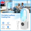 Draagbare Bladloze Luchtkoeler Ventilator, 6-Snelheden Stille Bureauventilator met Luchtbevochtiger, Timer en Gekleurde Lampjes, USB Mini Airco 6 Draagbare Bladloze Luchtkoeler Ventilator, 6-Snelheden Stille Bureauventilator met Luchtbevochtiger, Timer en Gekleurde Lampjes, USB Mini Airco