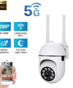 1080P Outdoor Wired WiFi PTZ Security Camera, 2.4G&5GWiFi, Auto Tracking, 2 Way Audio, Spot Night Vision, SD Card & Cloud Storage
