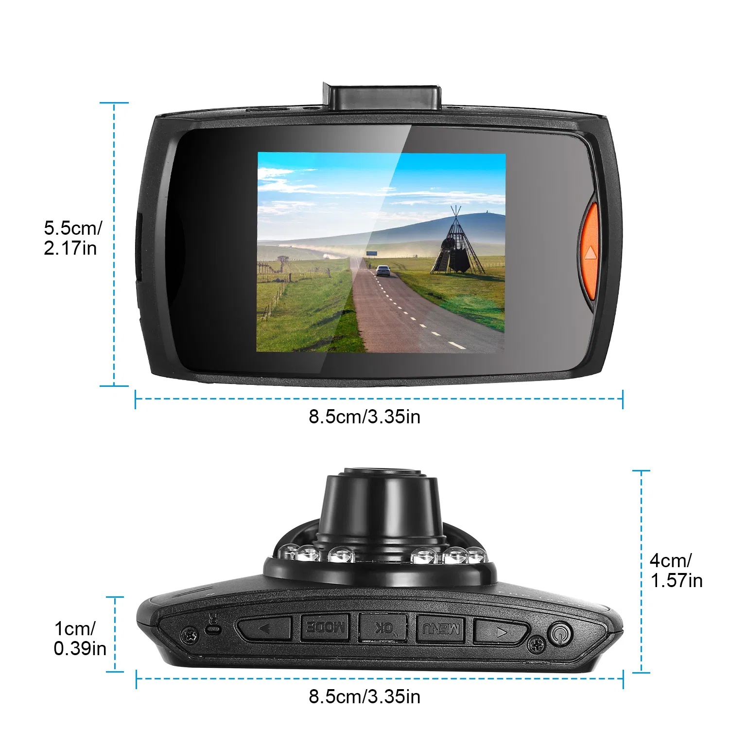1080P HD Auto Dashcam, 90° Groothoek Dashcam met Nachtzicht, 6 IR-Lampjes, Lusopname en Videovergrendeling, Zuignaphouder met Lange Kabel 2 1080P HD Auto Dashcam, 90° Groothoek Dashcam met Nachtzicht, 6 IR-Lampjes, Lusopname en Videovergrendeling, Zuignaphouder met Lange Kabel - afbeelding 2