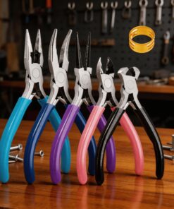 Vijfdelige Gekleurde Tangenset, 5-Delige Combinatietangenset in Diverse Kleuren, Multifunctionele Tangen voor Doe-Het-Zelvers en Hobbyisten