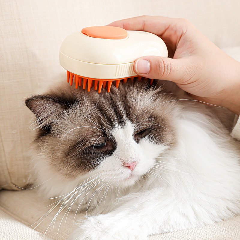 Steamy Cat Brush Cat Dog Grooming Comb Electric Self Cleaning Steam Cat Brush For Massage Avocado Shape Pet Spray Cat Grooming - Afbeelding 4