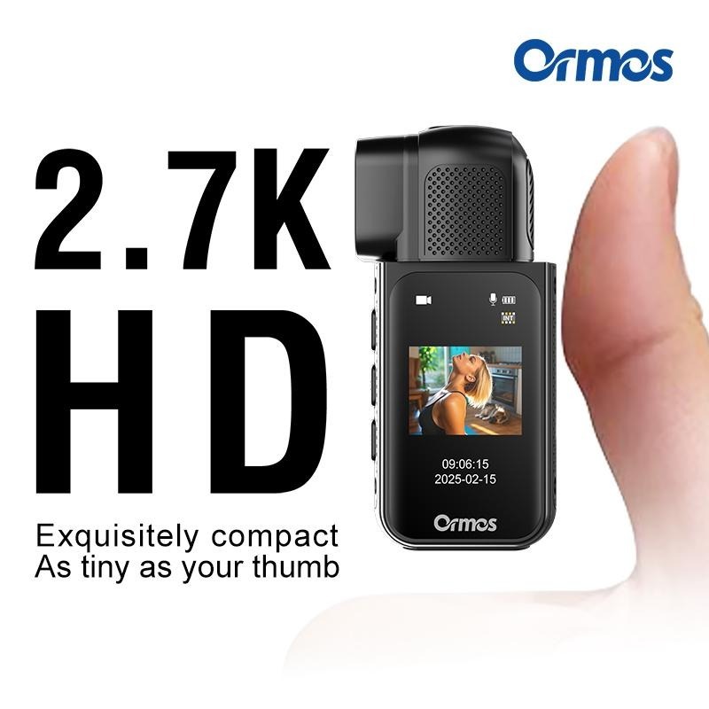 Ormos Mini Action Camera With 180 Degree Rotating Lens - 2.7K Ultra HD Thumb-Sized Camera, Magnetic Mount, WiFi APP Control, Portable Wearable Camera For Outdoor Sports & Daily Vlogging 8 Ormos Mini Action Camera With 180 Degree Rotating Lens - 2.7K Ultra HD Thumb-Sized Camera, Magnetic Mount, WiFi APP Control, Portable Wearable Camera For Outdoor Sports & Daily Vlogging - Afbeelding 8