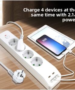 Stekkerdoos Multi-Outlet 4-Voudig met 2 USB-A en 2 USB-C