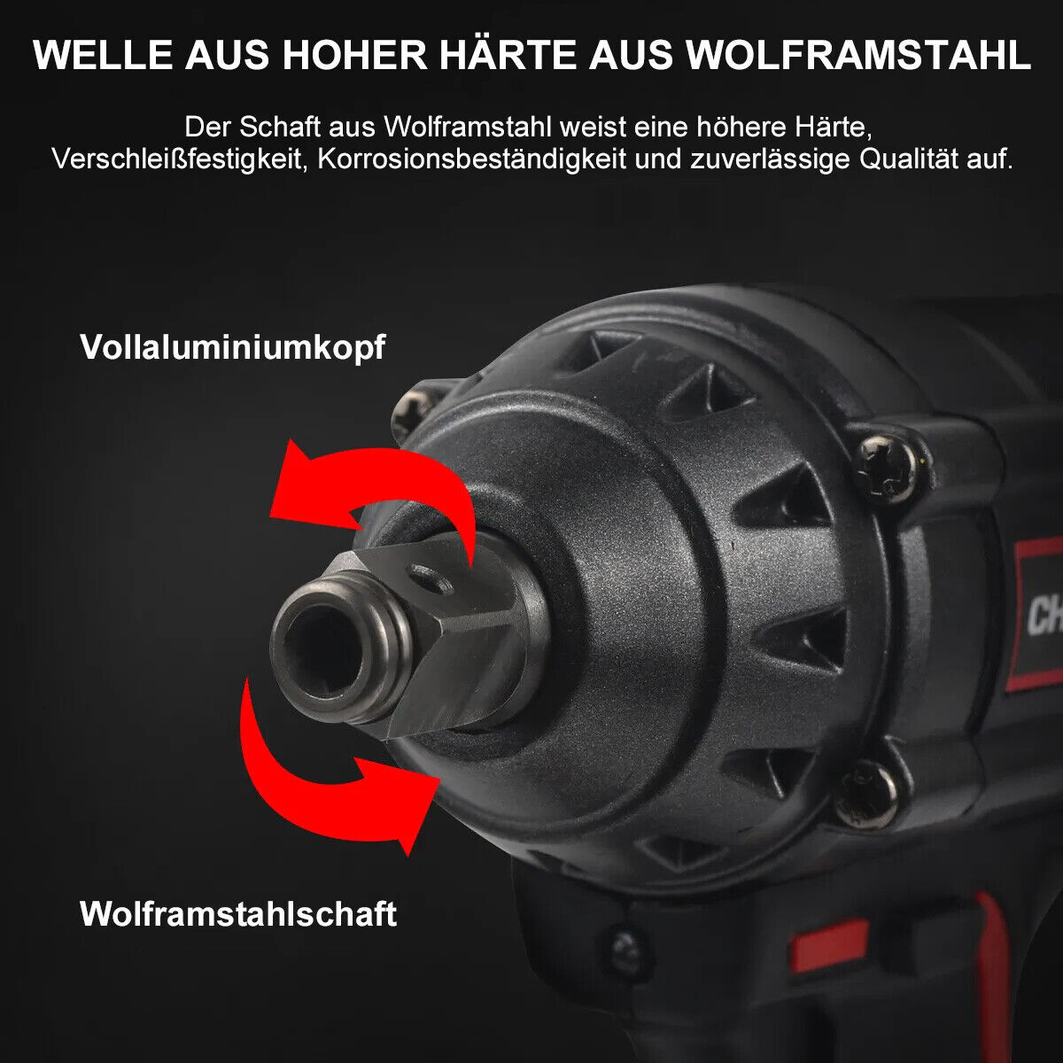 21V Snoerloze Borstelloze Slagmoersleutel 1000Nm Hoog Koppel met 2x 3000mAh Accu's en Doppen 6 21V Snoerloze Borstelloze Slagmoersleutel 1000Nm Hoog Koppel met 2x 3000mAh Accu's en Doppen - Afbeelding 6