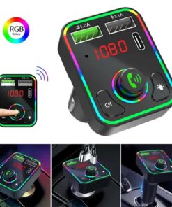 Alternative view of 2 Pcs Wireless Car FM Transmitter Mini LED Screen MP3 Bluetooth 5.0 Fast PD Adapter