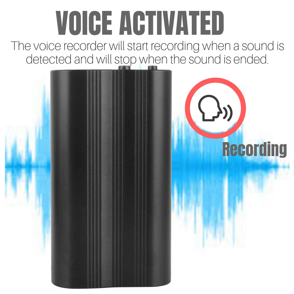 500 Hr 16GB Spy Digital Voice Activated Recorder Mini Audio Magnetic MP3 Player - Image 3