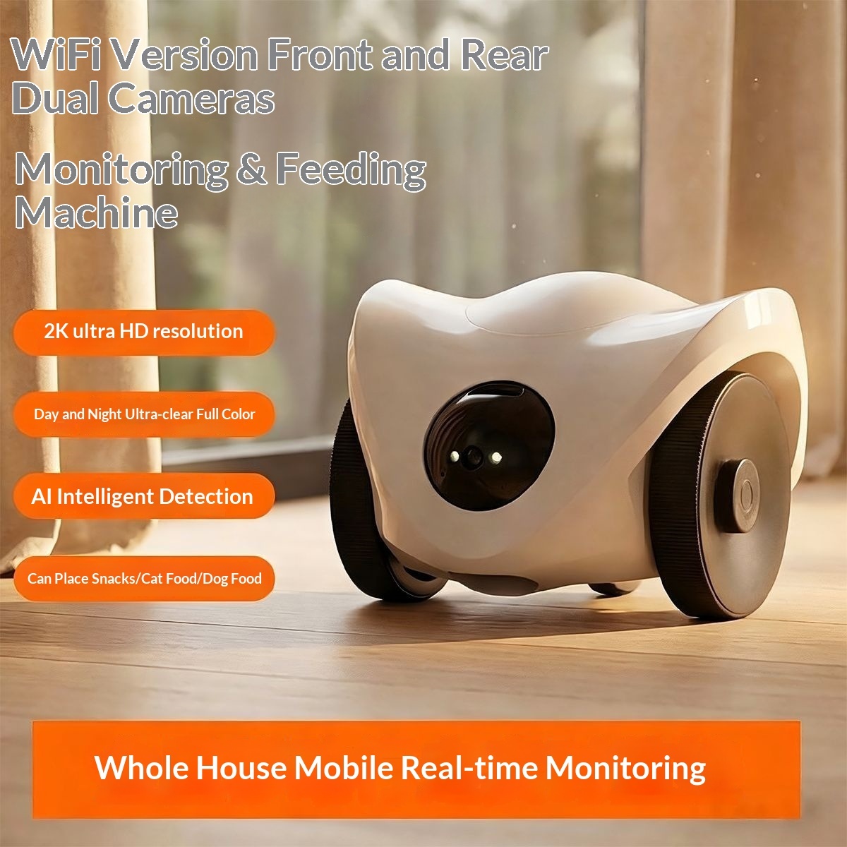 Huisdier Gezelschapsrobot met Mobiele Huisdierbewakingscamera 1 Huisdier Gezelschapsrobot met Mobiele Huisdierbewakingscamera