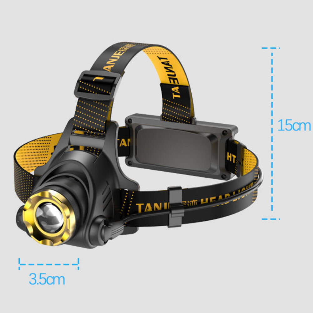 LED Telescopische Hoofdlamp Oplaadbaar met Zoom, Krachtige Zaklamp voor Vissen, Rijden, Camping, 3 Modi 4 LED Telescopische Hoofdlamp Oplaadbaar met Zoom, Krachtige Zaklamp voor Vissen, Rijden, Camping, 3 Modi - Afbeelding 4