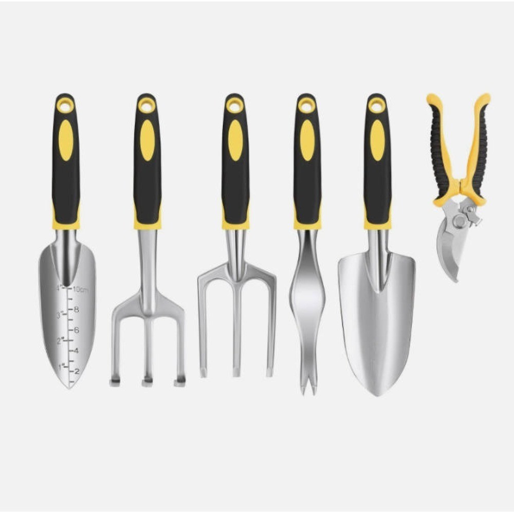 6-Delige Tuingereedschapset, Gegoten Aluminium, Antislip Zachte Handvatten 2 6-Delige Tuingereedschapset, Gegoten Aluminium, Antislip Zachte Handvatten - Afbeelding 2