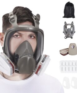 6800 Volgelaats Gasmasker 15-in-1 Ademhalingsmasker voor Chemische Dampen en Spuitverf met Filter