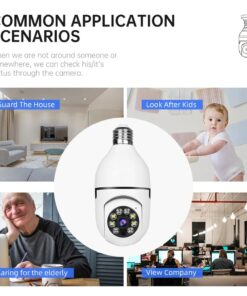 Alternative view of 1080P Smart Home Security PTZ Camera Wireless Lights 360 Degree Surveillance Remote View CCTV Security WIFI Light Bulb Camera