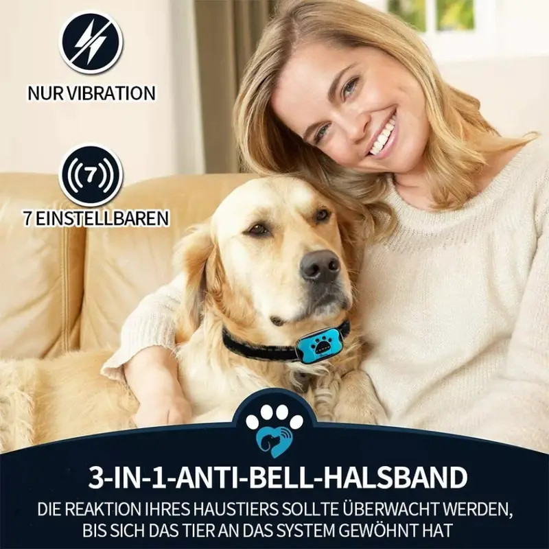 3-in-1 Anti-Blafhalsband Trainingshalsband voor Honden, Waterdicht 4 3-in-1 Anti-Blafhalsband Trainingshalsband voor Honden, Waterdicht - Afbeelding 4