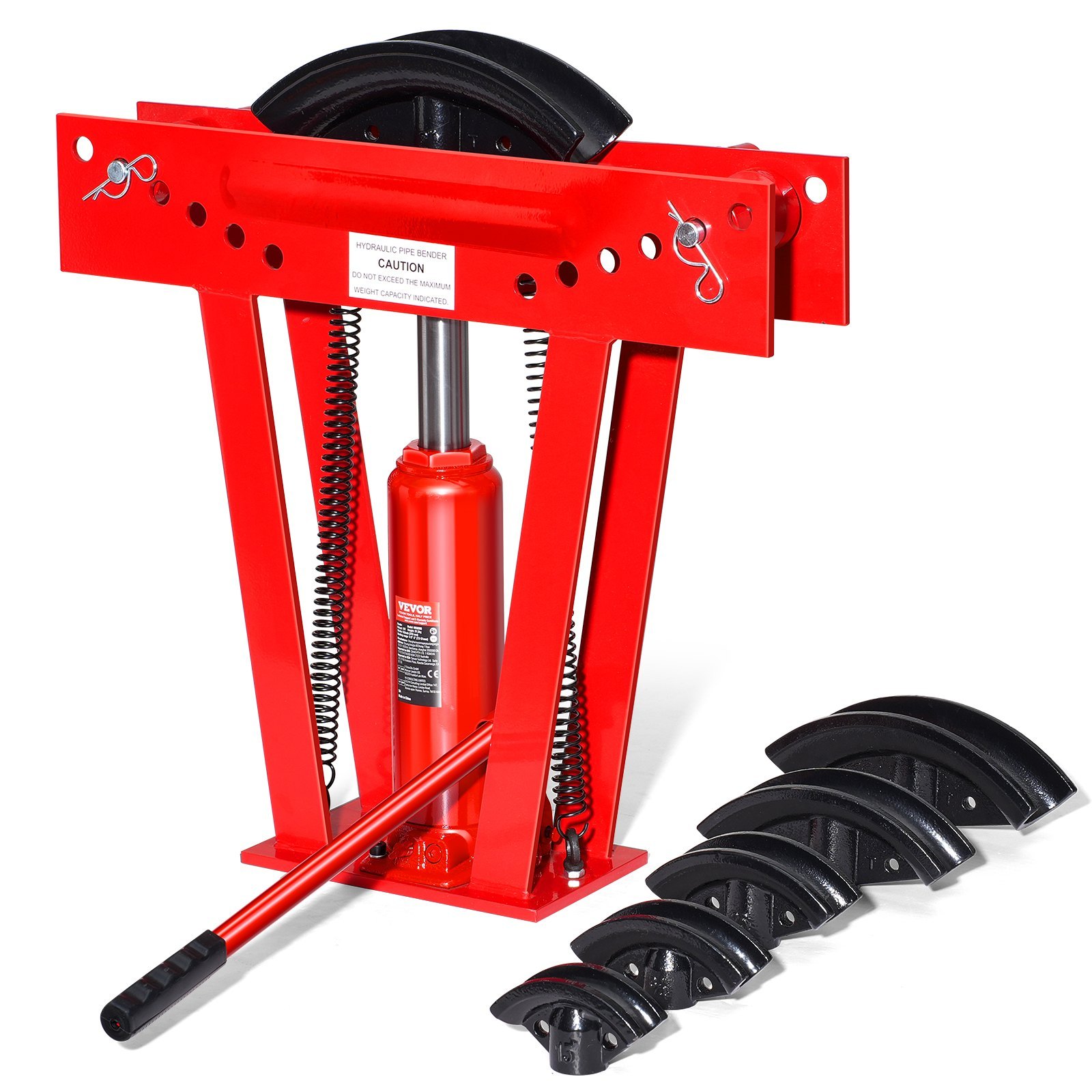 Hydraulische Buisbuigmachine, 12 Ton Buisbuiger met 6 Matrijzen (1/2, 3/4, 1, 1-1/4, 1-1/2, 2 inch), 90-180 graden Buisbuigapparaat met Verstelbare Rollen voor het Buigen van Diverse Metaalsoorten 1 Hydraulische Buisbuigmachine, 12 Ton Buisbuiger met 6 Matrijzen (1/2, 3/4, 1, 1-1/4, 1-1/2, 2 inch), 90-180 graden Buisbuigapparaat met Verstelbare Rollen voor het Buigen van Diverse Metaalsoorten