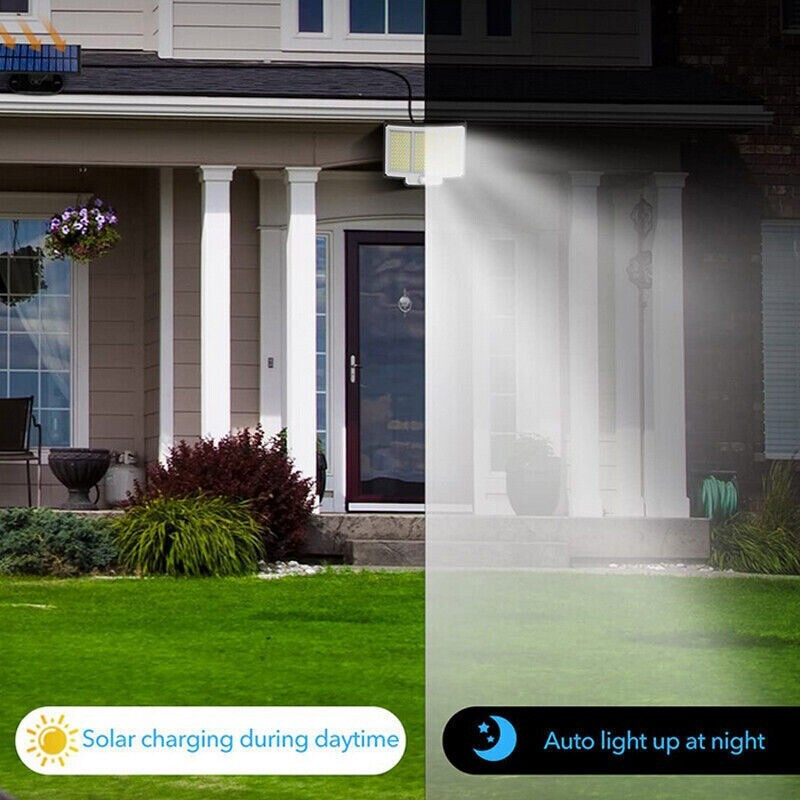 Solar Power LED Wall Light Security Outdoor Garden Flood Lamp PIR Motion Sensor 4 Solar Power LED Wall Light Security Outdoor Garden Flood Lamp PIR Motion Sensor - Afbeelding 4