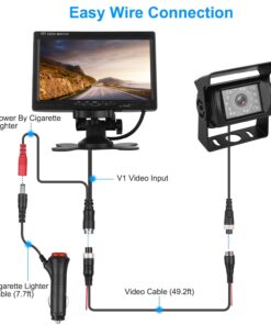 Alternative view of 1Pc 7In Screen Backup Camera System Vehicle Rear View Monitor Kit IP67 Waterproof Car Parking Reverse System With Night Vision For Car Trunk Van SUV