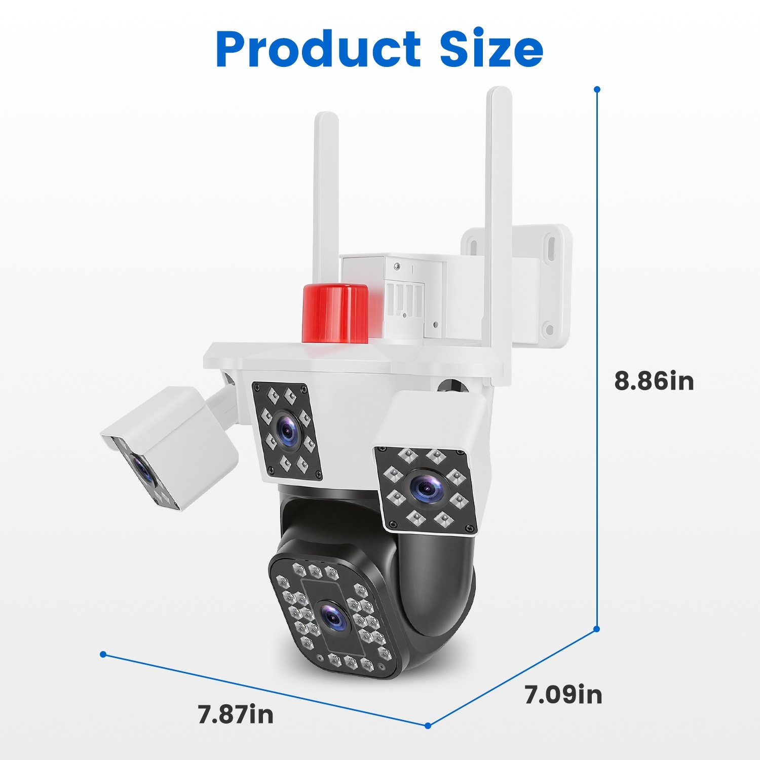 1080P HD 4-Lens Security Camera 360 Degree View WiFi Pan & Tilt Surveillance Camera With Full Color Night Vision Auto Motion Tracking 2-Way Audio Spotlights IP66 Waterproof Max 128G Not Included 4 1080P HD 4-Lens Security Camera 360 Degree View WiFi Pan & Tilt Surveillance Camera With Full Color Night Vision Auto Motion Tracking 2-Way Audio Spotlights IP66 Waterproof Max 128G Not Included - Afbeelding 4